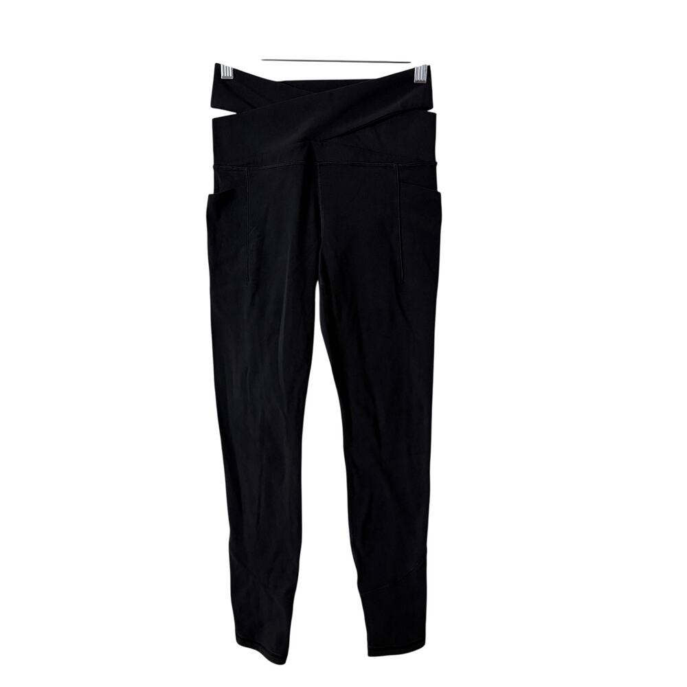 Athleta Women's Leggings Black Salutation Stash Wrap Tight Athletic Yoga Size S - Picture 2 of 7